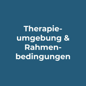 Grafik mit Text: Therapieumgebung und Rahmenbedingungen